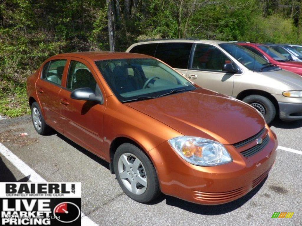 2007 Cobalt LS Sedan - Sunburst Orange Metallic / Gray photo #1