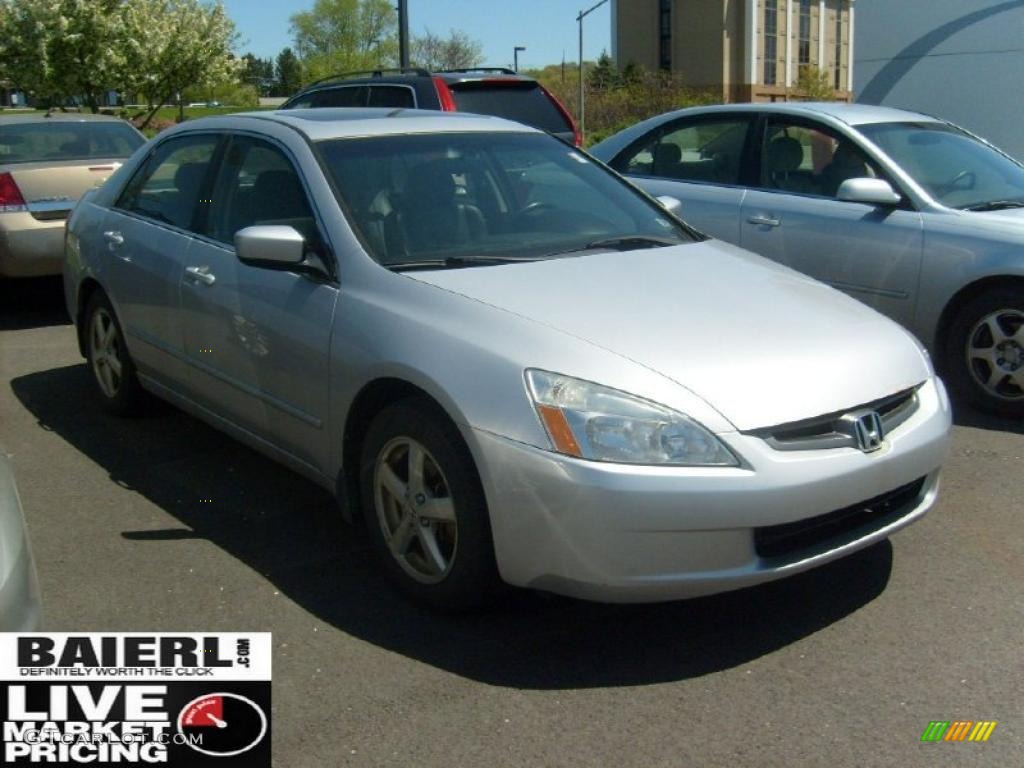 2003 Accord EX Sedan - Satin Silver Metallic / Black photo #1