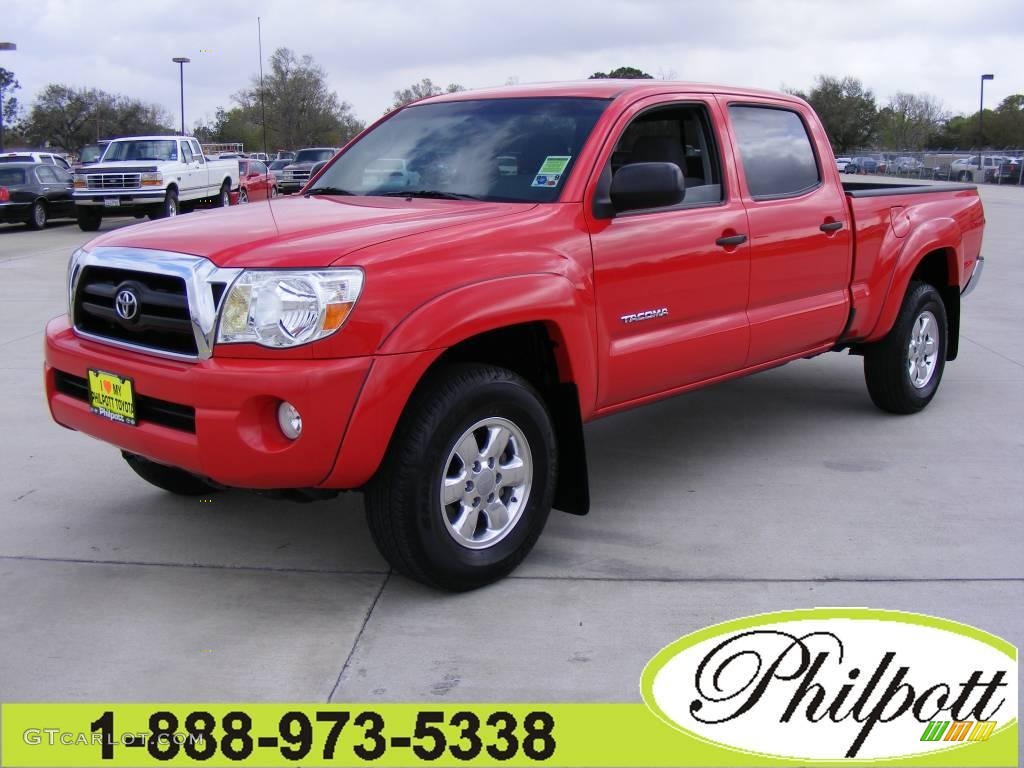 2007 Tacoma V6 PreRunner Double Cab - Radiant Red / Graphite Gray photo #1