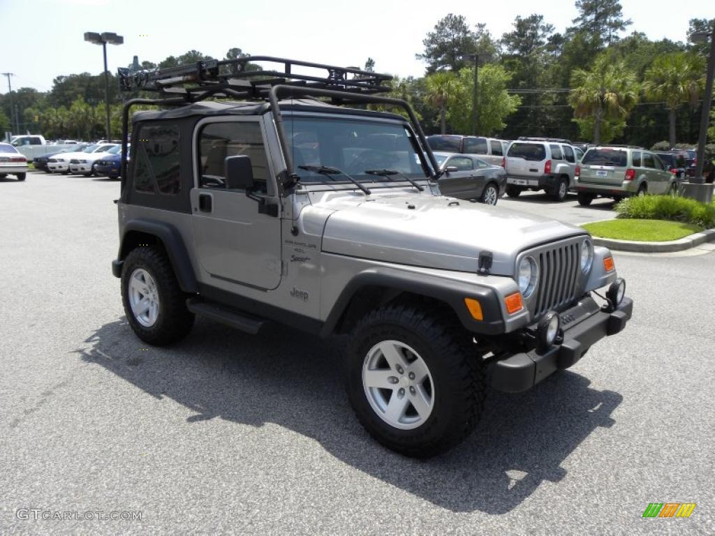 2000 Wrangler Sport 4x4 - Silverstone Metallic / Agate photo #1