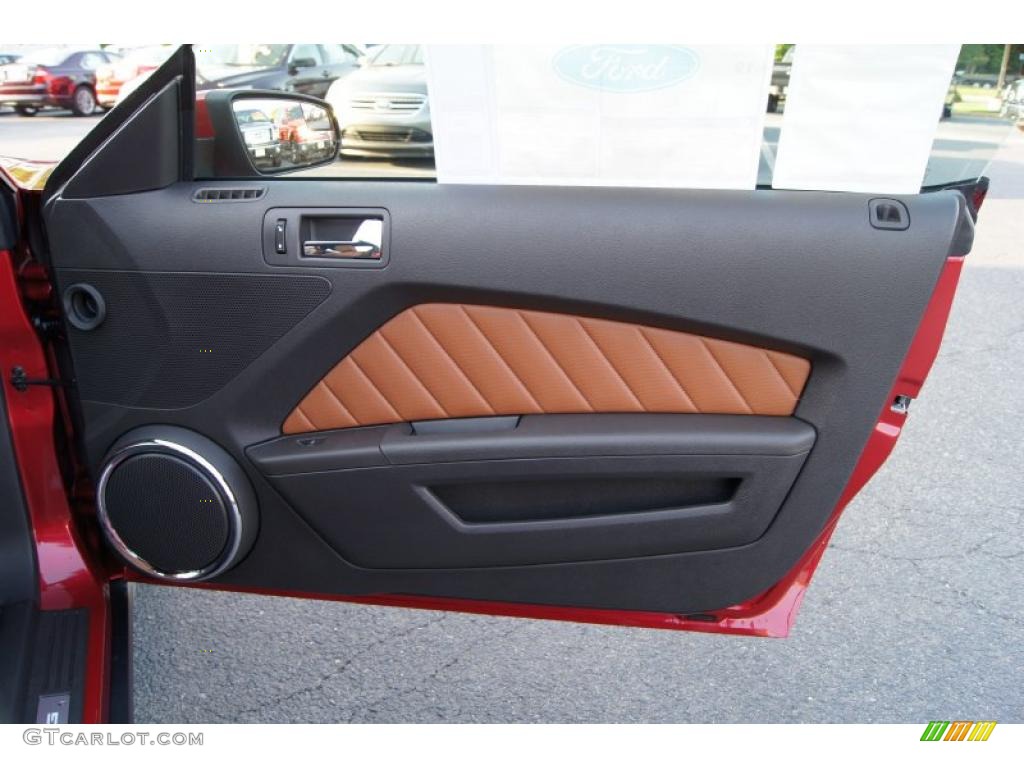 2012 Ford Mustang V6 Premium Coupe Saddle Door Panel Photo #49168667