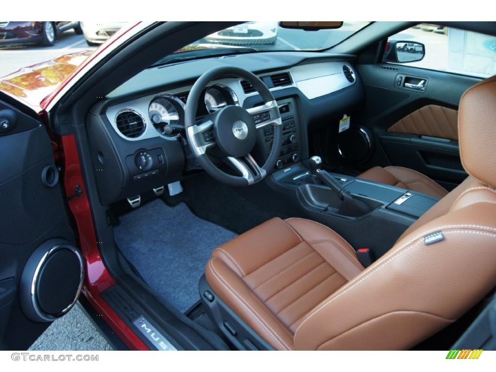 Saddle Interior 2012 Ford Mustang V6 Premium Coupe Photo #49168727