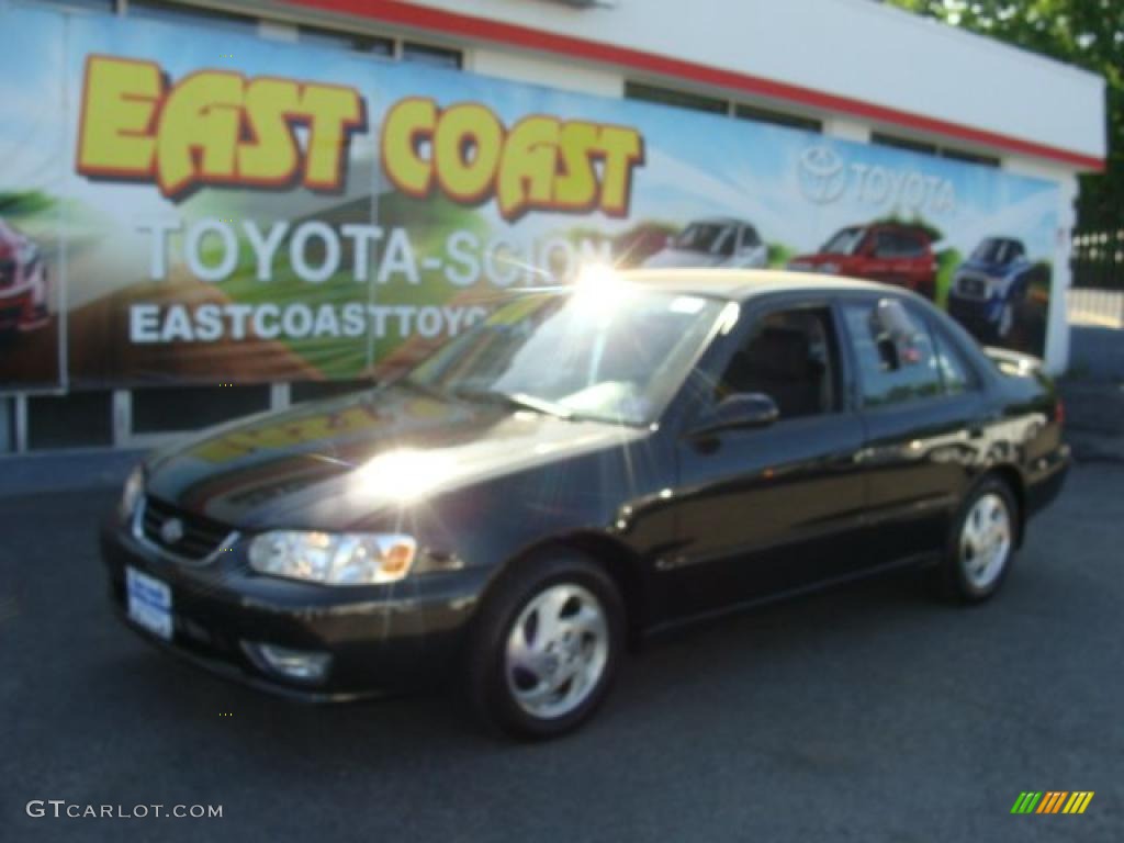 2001 Corolla S - Black Sand Pearl / Black photo #3