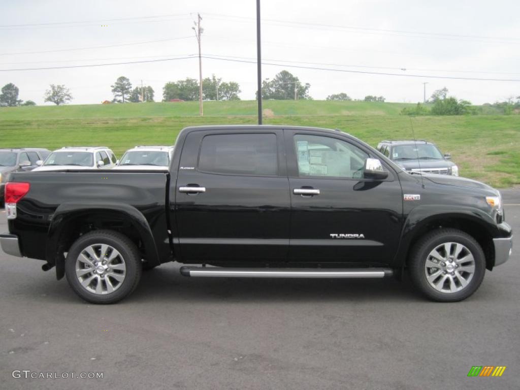 2011 Tundra Platinum CrewMax 4x4 - Black / Graphite Gray photo #6