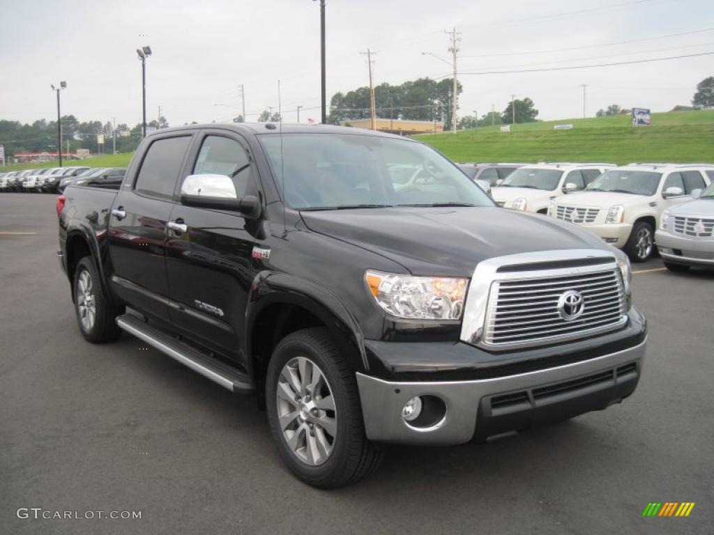 2011 Tundra Platinum CrewMax 4x4 - Black / Graphite Gray photo #7