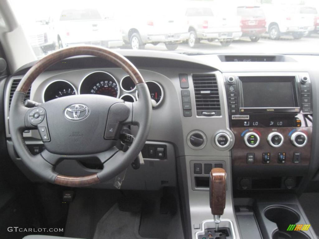 2011 Tundra Platinum CrewMax 4x4 - Black / Graphite Gray photo #15