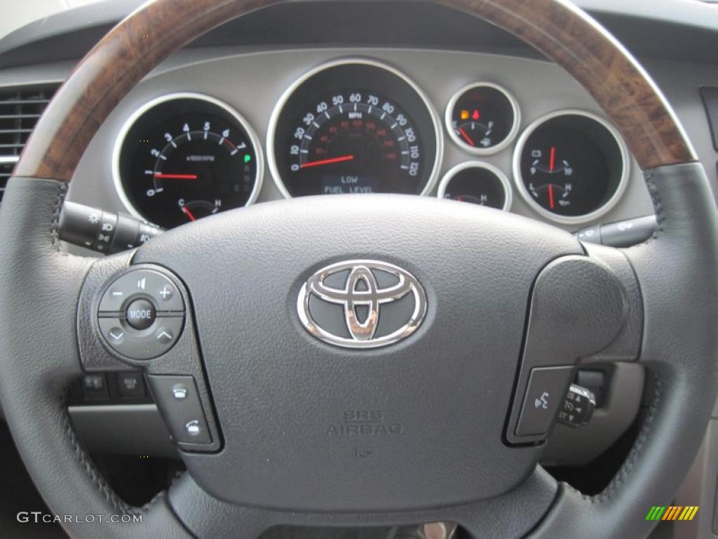 2011 Tundra Platinum CrewMax 4x4 - Black / Graphite Gray photo #26