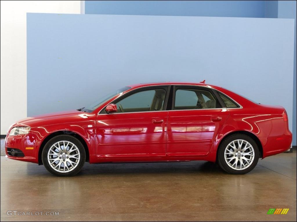 2008 A4 2.0T quattro S-Line Sedan - Brilliant Red / Beige photo #4