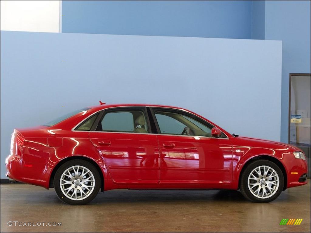2008 A4 2.0T quattro S-Line Sedan - Brilliant Red / Beige photo #6