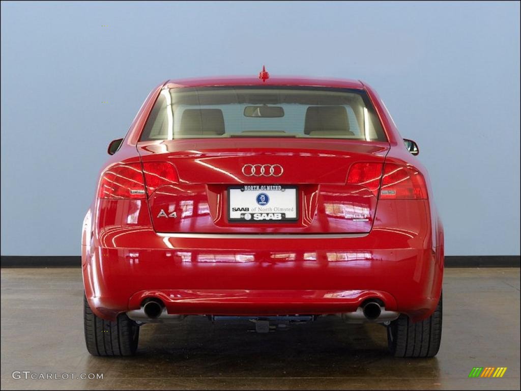 2008 A4 2.0T quattro S-Line Sedan - Brilliant Red / Beige photo #7