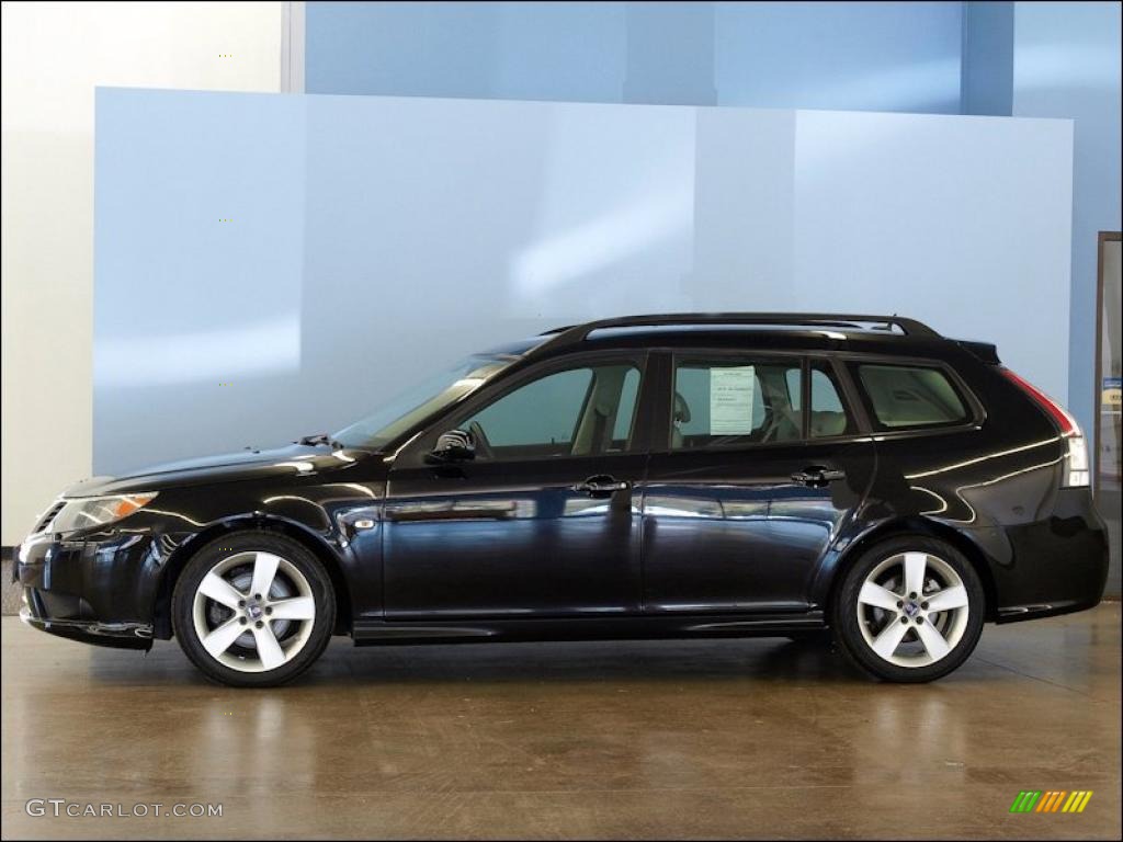 Black 2008 Saab 9-3 2.0T SportCombi Wagon Exterior Photo #49174325