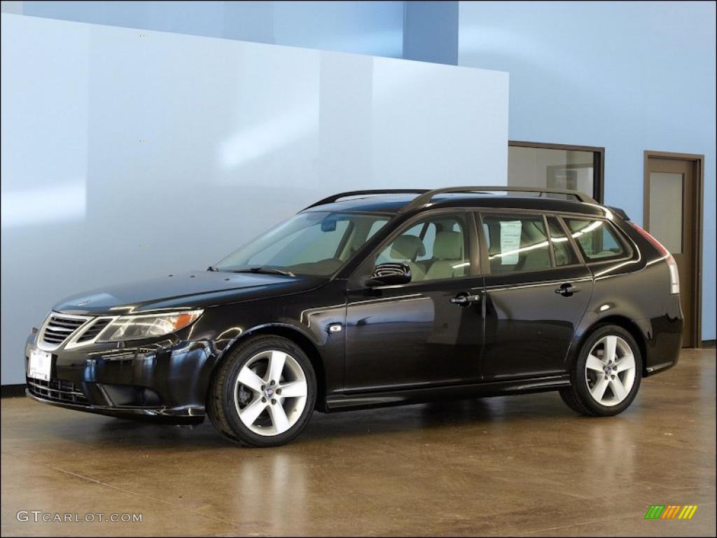 Black 2008 Saab 9-3 2.0T SportCombi Wagon Exterior Photo #49174331
