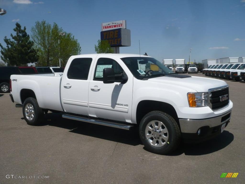 2011 Sierra 3500HD SLT Crew Cab 4x4 - Summit White / Ebony photo #1