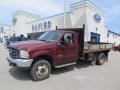 2004 Dark Toreador Red Metallic Ford F450 Super Duty XL Regular Cab 4x4 Chassis Stake Truck  photo #1