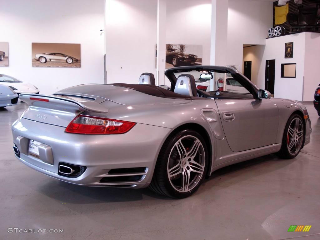 2008 911 Turbo Cabriolet - GT Silver Metallic / Cocoa Brown photo #29