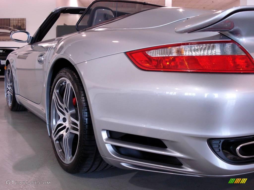 2008 911 Turbo Cabriolet - GT Silver Metallic / Cocoa Brown photo #30