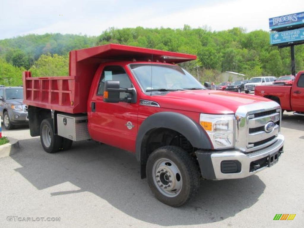 Vermillion Red 2011 Ford F550 Super Duty XL Regular Cab 4x4 Dump Truck Exterior Photo #49176989