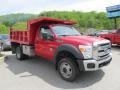 Vermillion Red 2011 Ford F550 Super Duty XL Regular Cab 4x4 Dump Truck Exterior