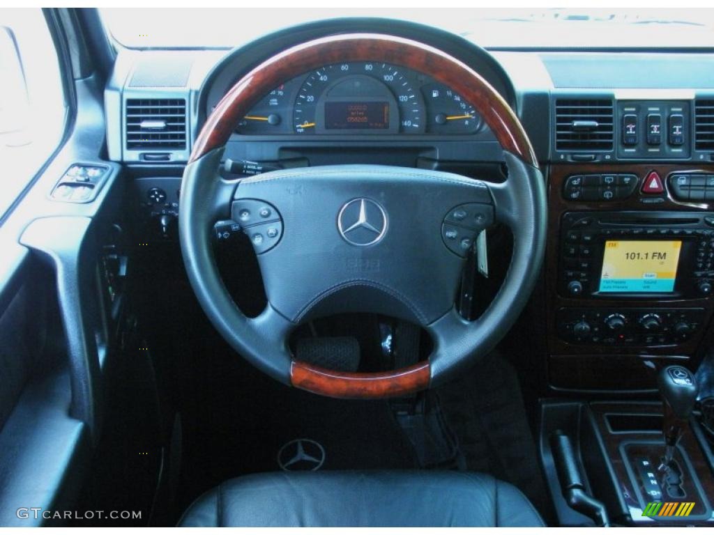 2002 Mercedes-Benz G 500 Black Steering Wheel Photo #49179110