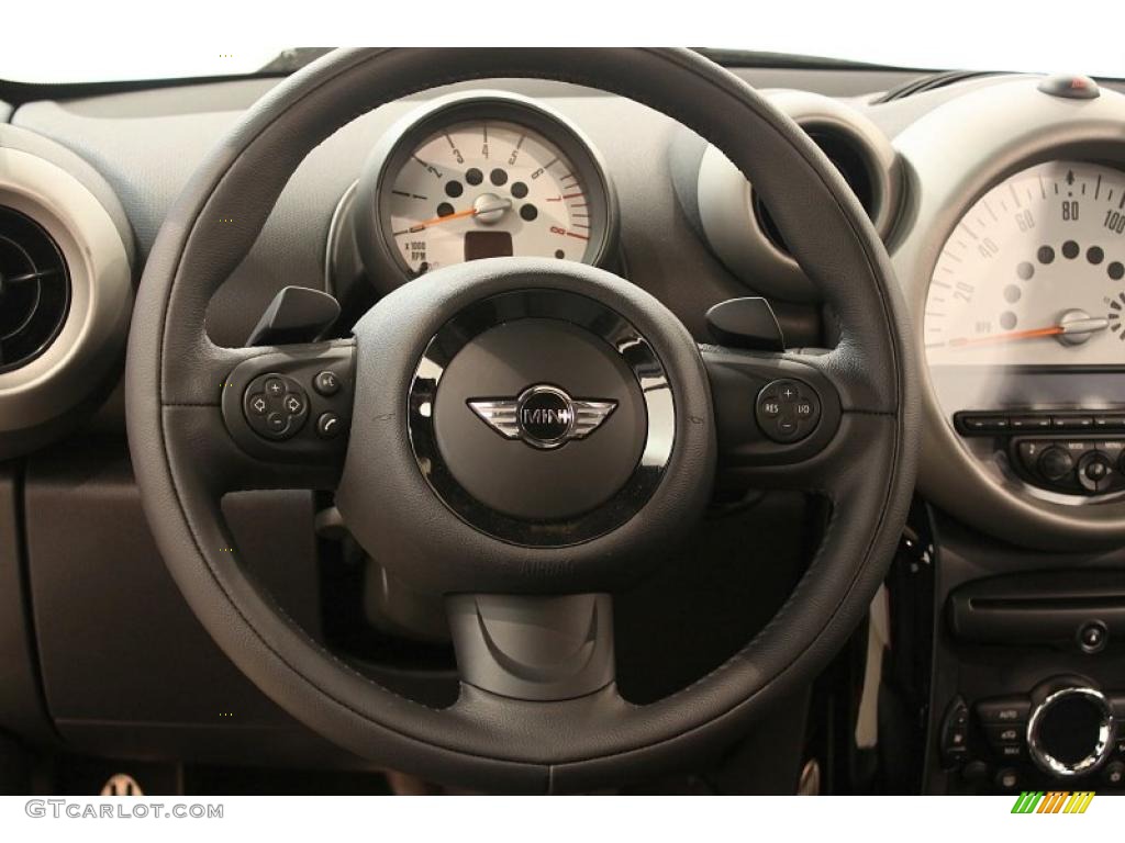 2011 Mini Cooper S Countryman All4 AWD Carbon Black Steering Wheel Photo #49180283
