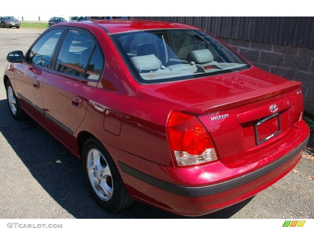 2004 Elantra GT Sedan - Rally Red / Dark Gray photo #6