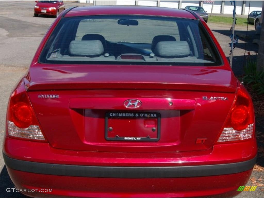 2004 Elantra GT Sedan - Rally Red / Dark Gray photo #7