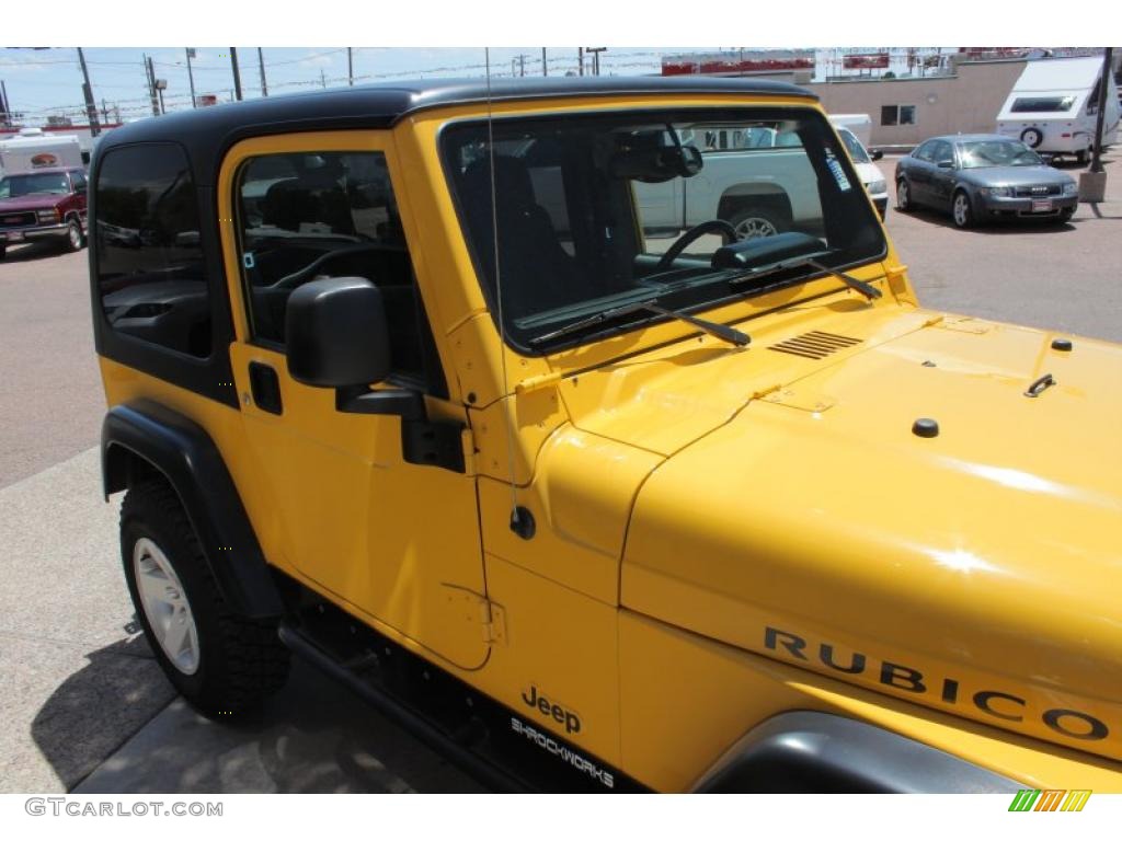 2004 Wrangler Rubicon 4x4 - Solar Yellow / Dark Slate Gray photo #16