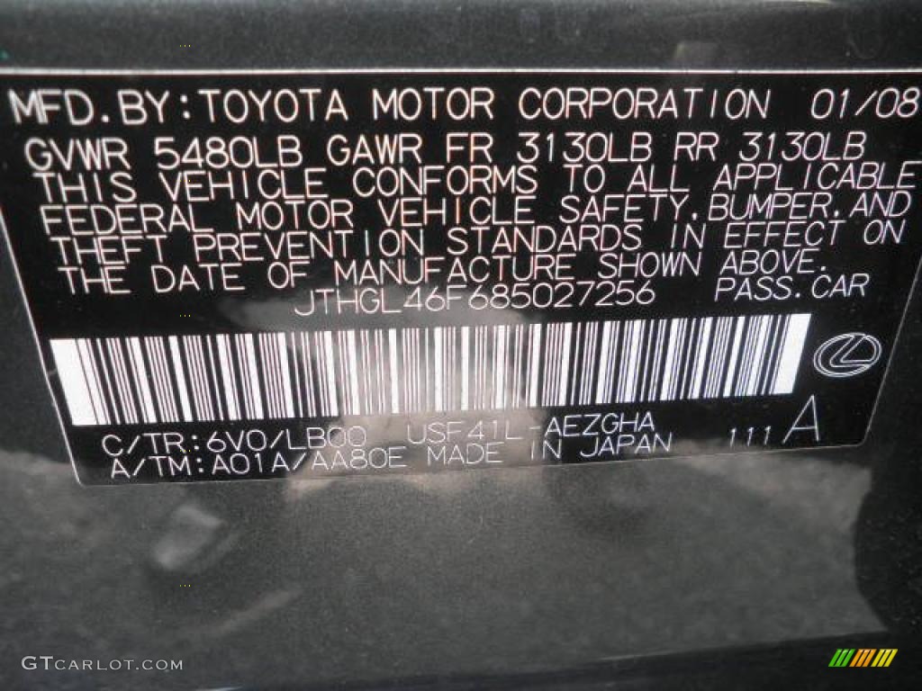 2008 LS Color Code 6V0 for Verdigris Green Mica Photo #49183235