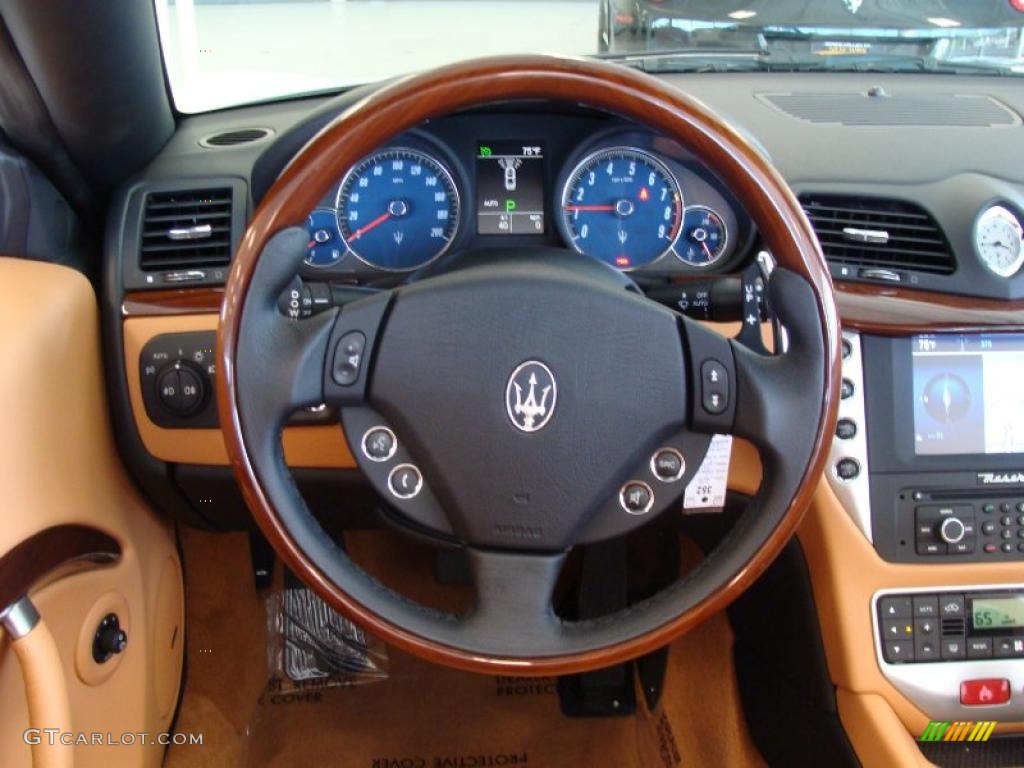 2011 Maserati GranTurismo Convertible GranCabrio Cuoio Steering Wheel Photo #49183574