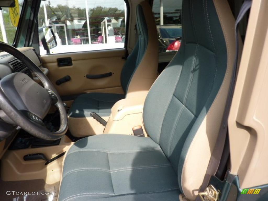 Camel Beige/Dark Green Interior 2002 Jeep Wrangler Sahara 4x4 Photo #49183847