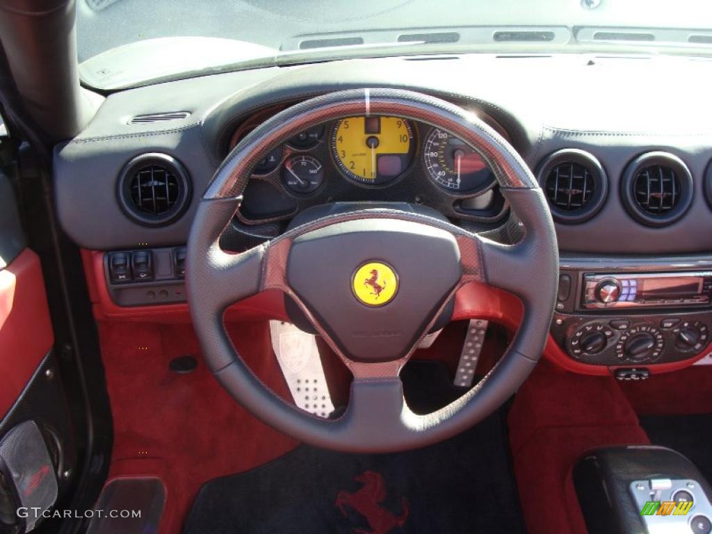 2005 Ferrari 360 Spider F1 Bordeaux Steering Wheel Photo #49184351