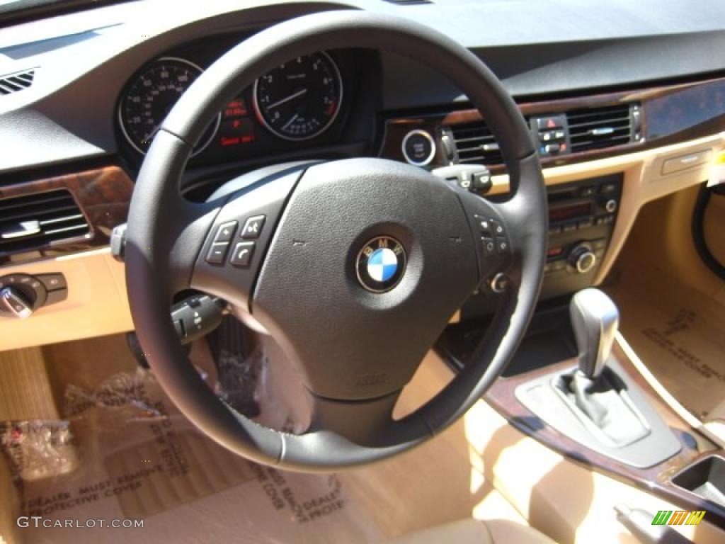 2011 3 Series 328i Sedan - Jet Black / Beige photo #5