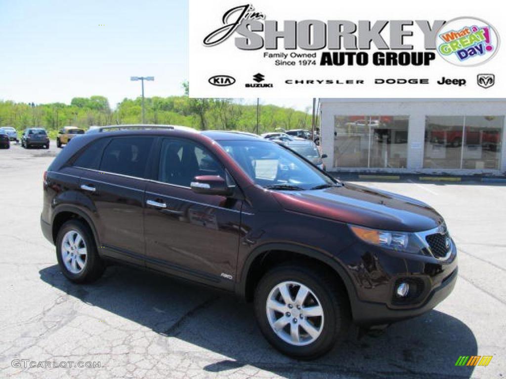 2011 Sorento LX AWD - Dark Cherry / Black photo #1