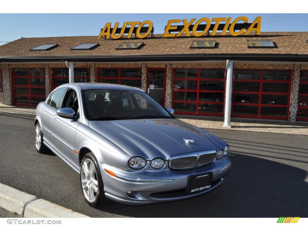 2008 X-Type 3.0 Sedan - Glacier Blue Metallic / Charcoal photo #2