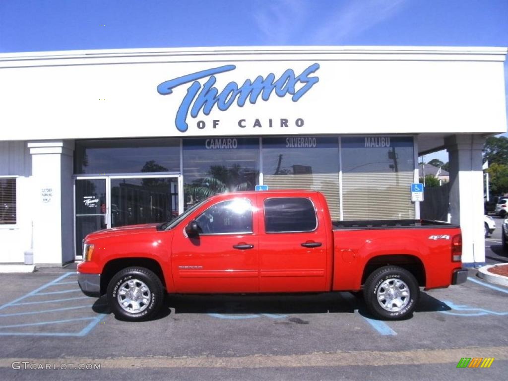2010 Sierra 1500 SL Crew Cab 4x4 - Fire Red / Dark Titanium photo #1
