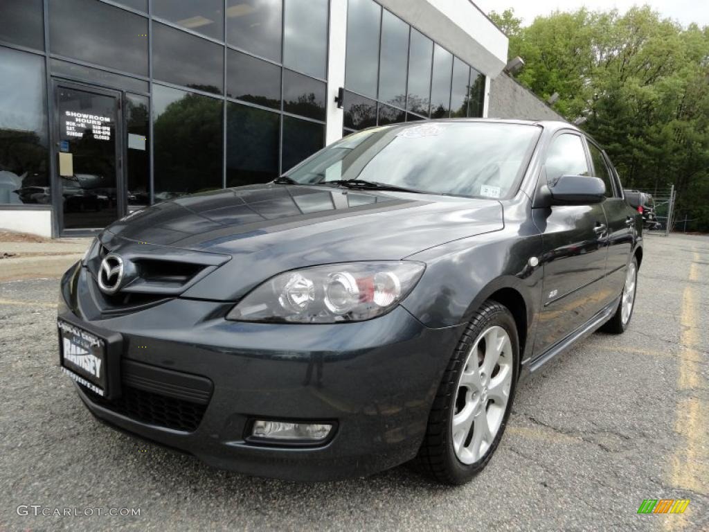 2009 MAZDA3 s Touring Hatchback - Metropolitan Gray Mica / Black photo #1