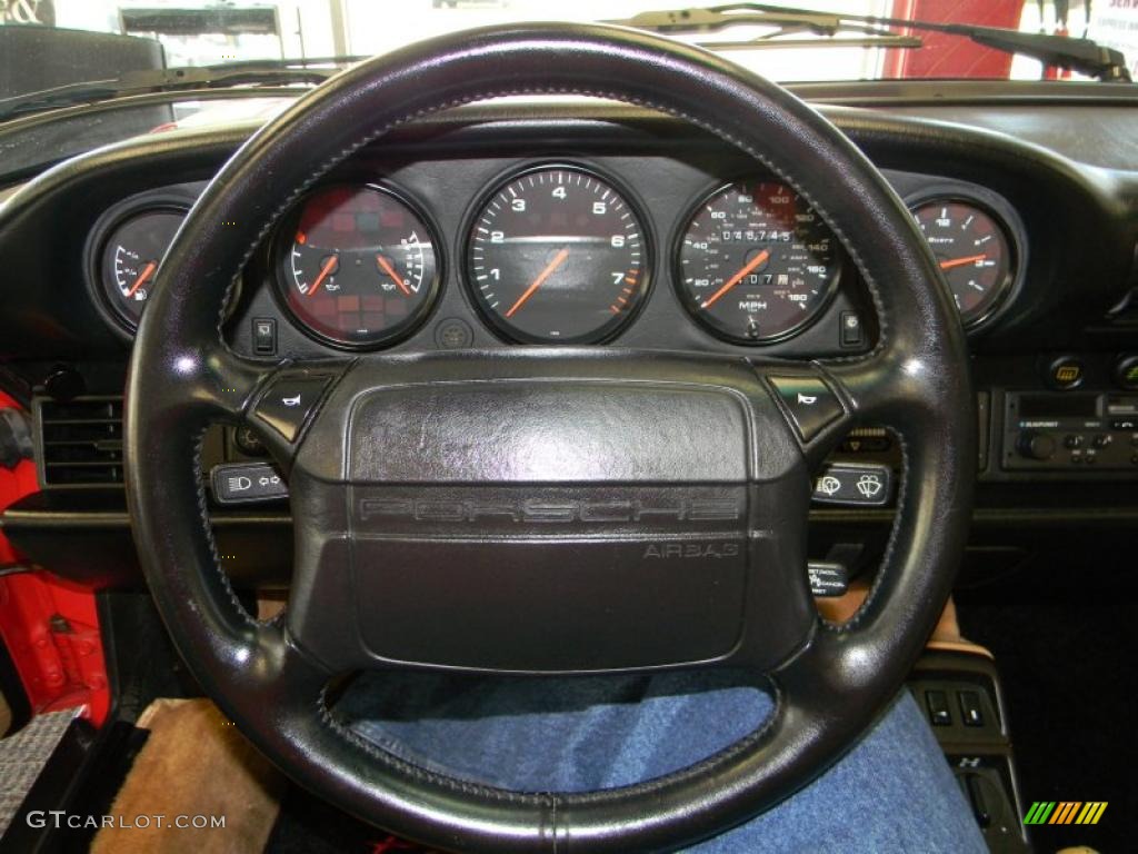 1990 Porsche 911 Carrera 4 Targa Beige Steering Wheel Photo #49197935