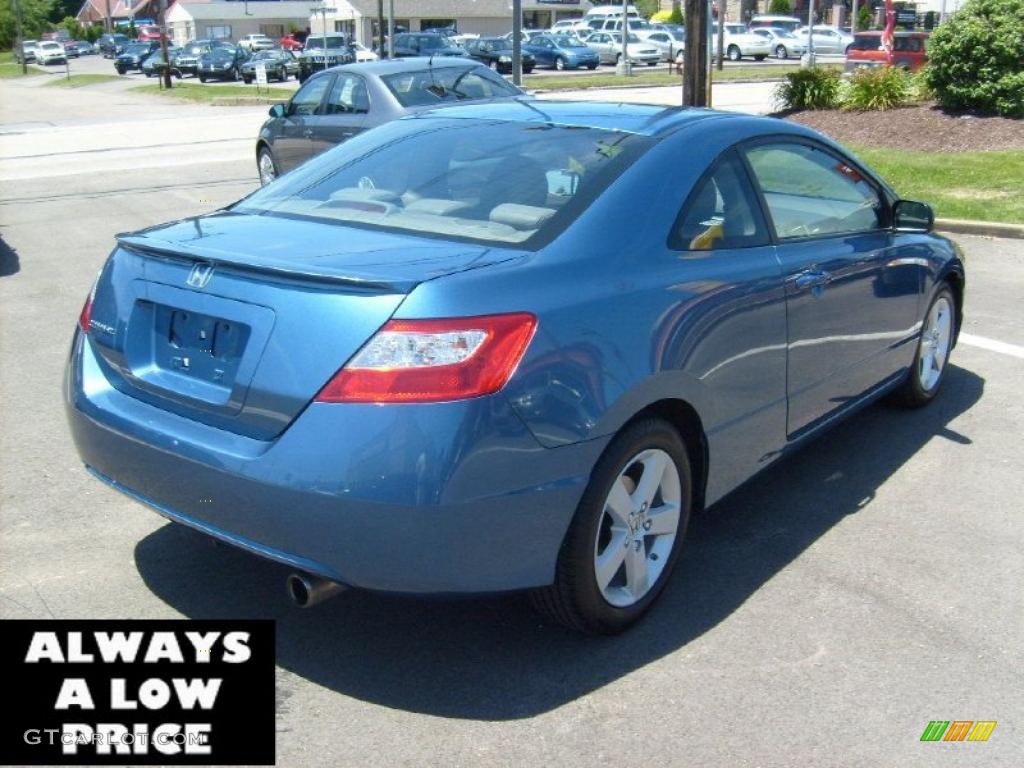 2008 Civic EX-L Coupe - Atomic Blue Metallic / Gray photo #7