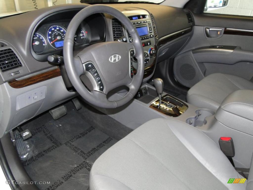Gray Interior 2010 Hyundai Santa Fe SE Photo #49203467