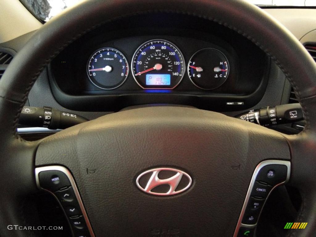 2010 Hyundai Santa Fe SE Gray Steering Wheel Photo #49203530
