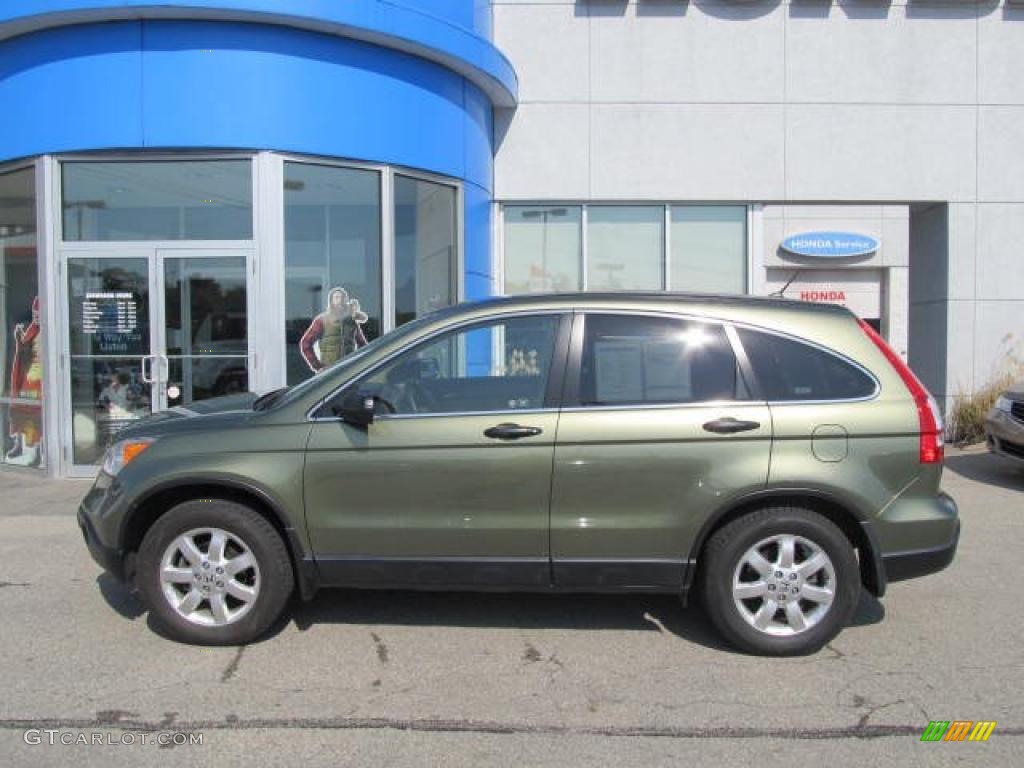 2008 CR-V EX 4WD - Green Tea Metallic / Ivory photo #3