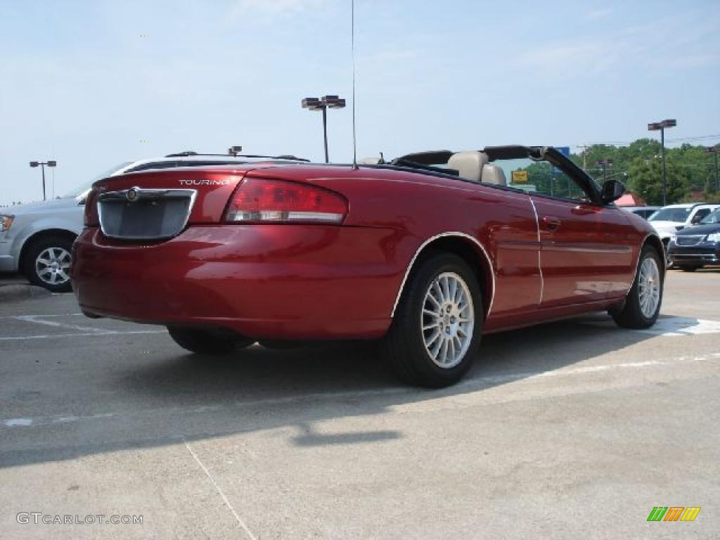 2006 Sebring Touring Convertible - Inferno Red Crystal Pearl / Taupe photo #3