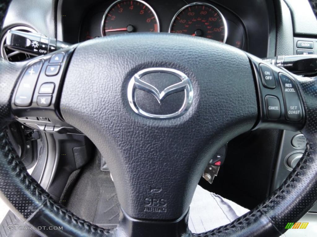 2004 Mazda MAZDA6 s Sedan Gray Steering Wheel Photo #49212860