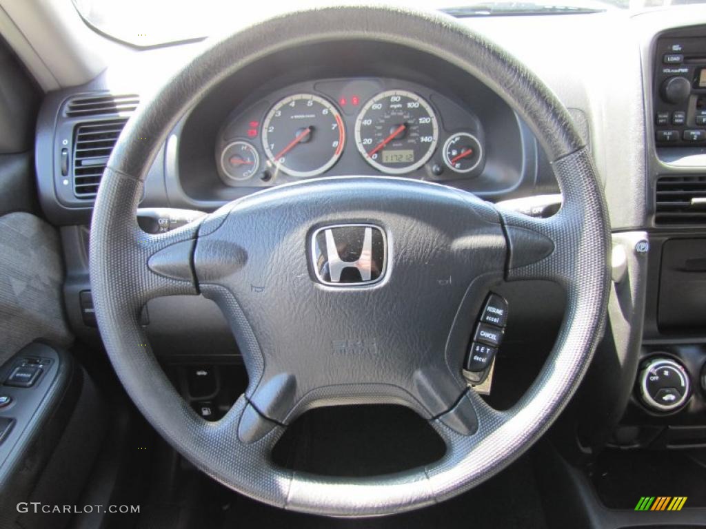 2004 Honda CR-V EX 4WD Black Steering Wheel Photo #49216361