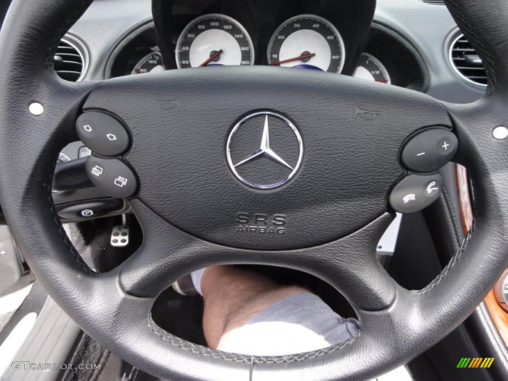 2003 Mercedes-Benz SL 55 AMG Roadster Charcoal Steering Wheel Photo #49217561