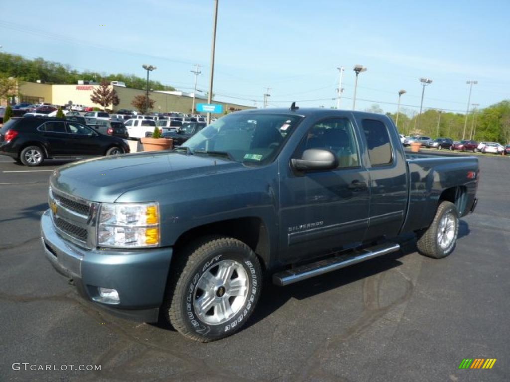 2011 Silverado 1500 LT Extended Cab 4x4 - Blue Granite Metallic / Ebony photo #3
