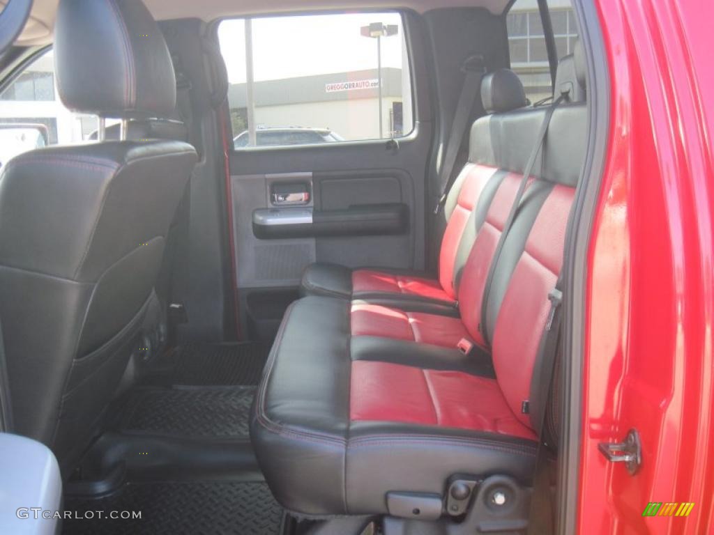 Black/Red Interior 2007 Ford F150 Lariat SuperCrew 4x4 Photo #49226711
