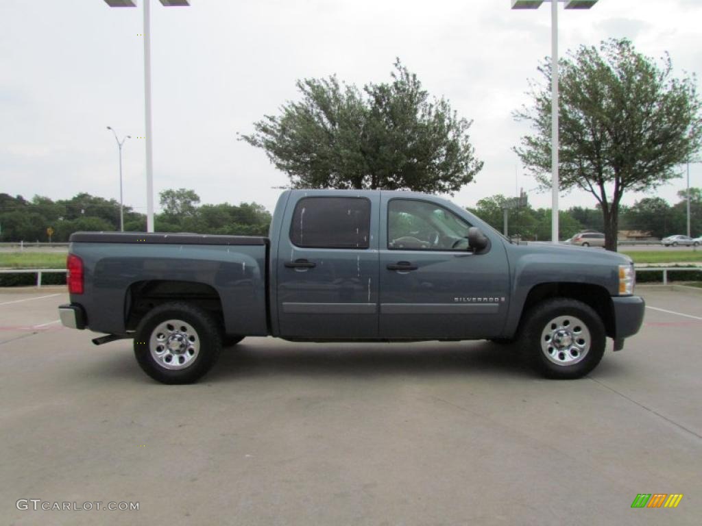 2008 Silverado 1500 LS Crew Cab - Blue Granite Metallic / Dark Titanium photo #6