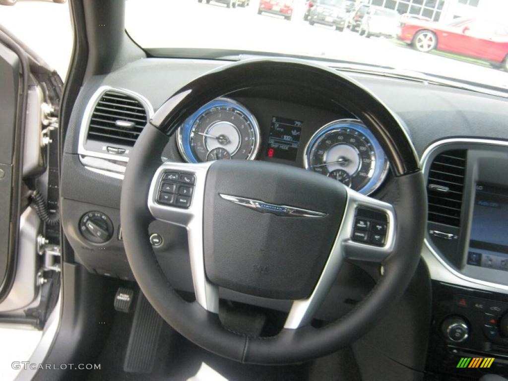2011 Chrysler 300 Limited Black Steering Wheel Photo #49231487