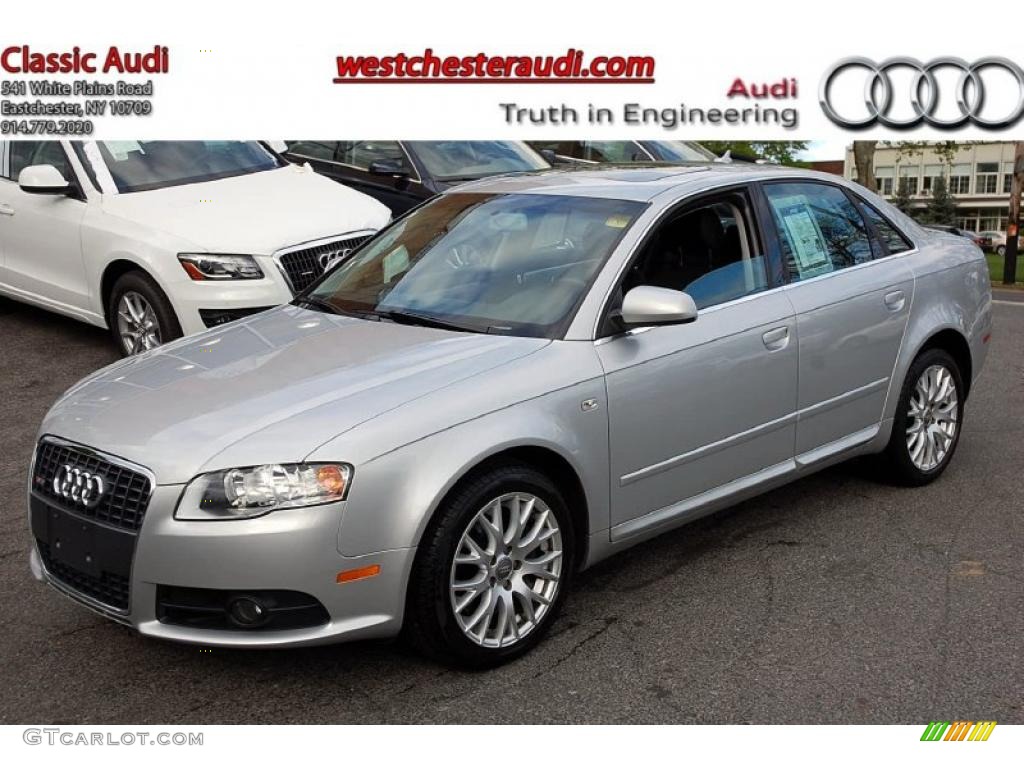 2008 A4 2.0T quattro S-Line Sedan - Light Silver Metallic / Black photo #1